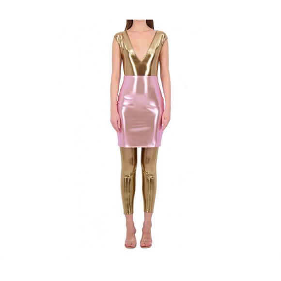 NEW BETHELHELENA bare mini skirt in holographic bubblegum...